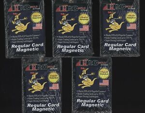(5-Pack) Pro-Mold 35pt Magnetic Trading Card Holder Regular Size One-Touch w/ UV
