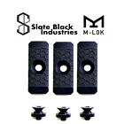 M-LOK rail cover grip panels - 3-pack/ (Black / 1-slot) for MLOK