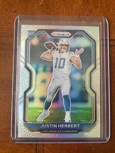 2020 Panini Prizm JUSTIN HERBERT Silver Prizm RC #325 Rookie Chargers