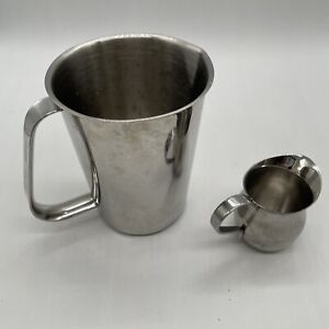 VTG 16 oz Stainless Steel Measuring /Coffee Espresso Cup & Miniature Creamer