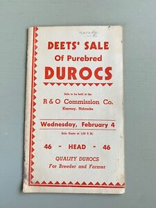 Vintage Purebred Durocs Hogs Pigs Sale Catalog Book Kearney Nebraska 1948