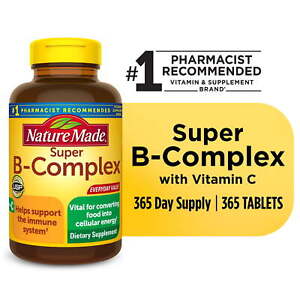 Nature Made Super B Complex with Vitamin C and Folic Acid Tablets,365 Count