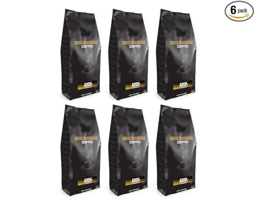 Brickhouse Coffee, Ground Coffee, 12oz bag, Dark Roast 6 pack