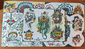 5 Sheets Of Eric Maaske Traditional Vintage Classic Tattoo Production Flash Art