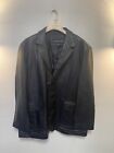 Charles KleMen's  Black  Leather  Jacket Single Breasted   Blazer Sz XXL