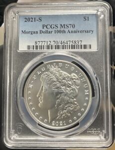 2021-S PCGS MS70 Morgan Silver Dollar 100th Anniversary Coin