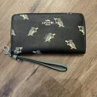 COACH Zip Around Phone Wrislet Wallet With Party Owl Print