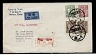 CHINA REGISTERED COVER cds TIENTSIN 1948 COMBO FKD mld U.S.