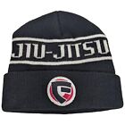 Jiu Jitsu Beanie with F Logo Black Striped Roll Up Winter Hat