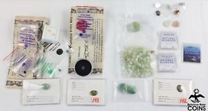 Lot of 21: Loose Stones & Beads- Diamond, Jadeite, Emerald, Opal, Agate
