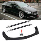 For Honda Civic 2012-2020 Front Bumper Lip Splitter Chin Spoiler + Strut Rods (For: 2007 Honda Accord)