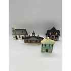 Shelia’s Collectibles Wooden Shelf Sitters Lot of 4 Houses Buildings