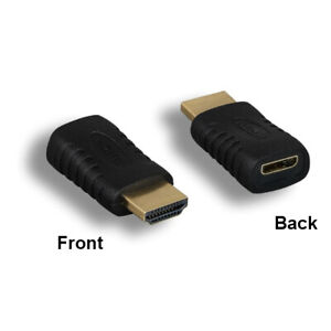 Kentek HDMI Male To Mini HDMI Type C Female Adapter Gold-Plated Connector Black