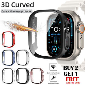 For Apple Watch Series 9/8/7/6/5/4/SE 2 Ultra 2 44/45/49mm Case Screen Protector