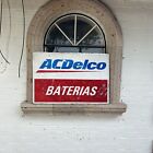 Súper Rare  Spanish 1980s Original Vintage AC Delco Batteries Sign Metal Gas Oil