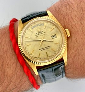 Rolex Day-Date President 36mm 18K Yellow Gold Linen Dial Automatic #1803