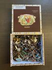 junk drawer lot of Vintage To Now Broken, Tangled, Etc Jewelry, Buttons, In Box