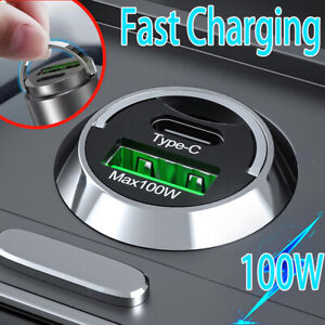 100W Accessories USB Car Phone Charger Type C QC3.0 Car Interior Fast Charging  (For: Kia Soul)