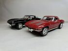 1963 Corvette Sting Ray American Muscle 1:18 Scale ERTL lot Of 2 Red / Black