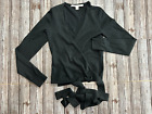 Diane Von Furstenberg knit silk blend Cardigan color black Sz P DVF