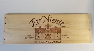 Wine Wood Panel Far Niente Napa Valley Vintage 2018 CRATE ( Long Side Of Crate)