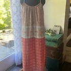 Knox Rose maxi dress size medium womens orange white summer beach vacation