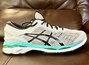 ASICS Gel Kayano 24 Womens Running Shoes Sneakers Gray Teal White T799N Size 11