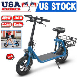 Adult Sports Electric Seated Scooter Folding E-Bike Commute UL 2849 Certified