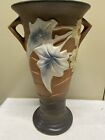 ROSEVILLE Pottery Luffa Brown Pottery Dogwood/Magnolia Double Handled Urn Repro