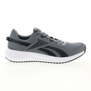 Reebok Lite Plus 3 Mens Gray Canvas Lace Up Athletic Running Shoes