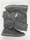 Ugg Cardy Grey Sweater Tall Fold Over Knit Boots Size 9 Sweater Women’s