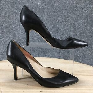 Marc Fisher Heels Womens 6.5M Casual Slip On Pointed Pump Black Leather Stiletto