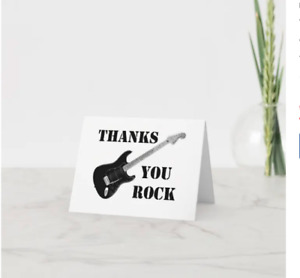 Written Thank You Note with Electric Guitar
