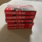 New ListingLot Of 5 Maxwell UR 60 Minute Blank Audio Cassette Tapes Normal Bias New Sealed