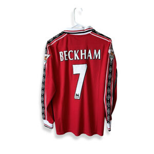 David Beckham #7 jersey 1998-1999 Manchester United Long Sleeve Soccer Jersey