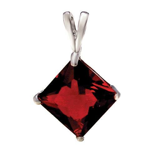 2 ct. Genuine Ruby Solitaire Pendant Necklace in Sterling Silver