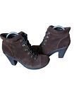 Born BOC Brown Lace Up Suede Leather Ankle Boots Women's Size 9