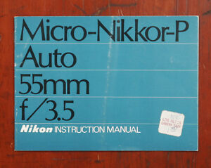 NIKON 55MM, F3.5 MICRO-NIKKOR-P AUTO INSTRUCTION BOOK/164847