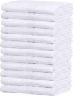 White Hand Towels Set 15x25 Bulk Pack Washcloths Cotton Blend Economy Towel