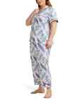 New BEDHEAD Tropical Palm 2 Pc STRETCH Top & Cropped Pants Pajama Set POCKETS M