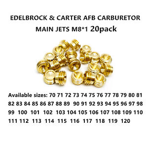 M8*1 MAIN JETS For EDELBROCK & CARTER AFB CARBURETOR  SIZES .070 THRU .120