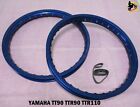 FIT YAMAHA TT90 TTR90 TTR110 ALUMINIUM BLUE FRONT+ REAR  WHEEL RIM SET  *nan4008