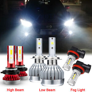 For Mazda 6 2011 2012 2013 Mazda6 LED Headlight 9005 H7 H11 Fog Light Bulbs 6pcs (For: 2012 Mazda 6)