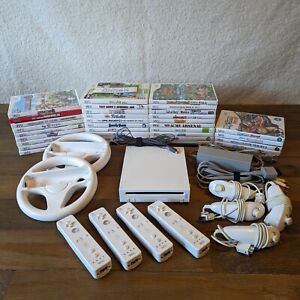 New ListingTESTED Nintendo Wii Console Lot w/ 34 Games + 4 Controllers, 4 Nunchucks & More