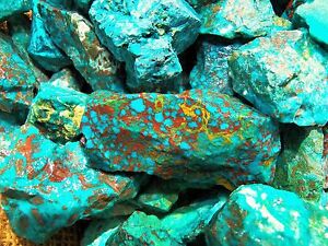 2000 Carat Lots of Chrysocolla & Turquoise Rough - Plus a FREE Faceted Gemstone