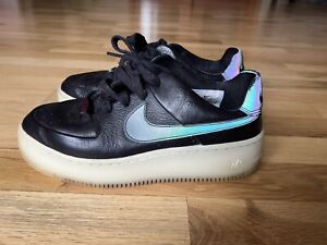 Nike Air Force 1 Sage Women’s Black Leather Lace Up Shoes Size: 6.5 5409