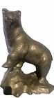 Brass Bear Statue Standing 12x10x6” Large Cabin Chic Lodge Woods Hunting McM Lrg