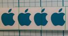 4 Teal Apple Logo Overlay Vinyl Decals - For iPhone Windows Laptops Mugs