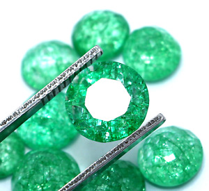 Natural Colombian Green Emerald Round Cut May Gemstone Lot 100 Ct/8-10 Pc + Gift