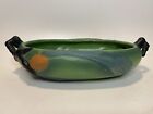 Reproduction Roseville Pottery Pinecone Planter Bowl Green Blue 10x3